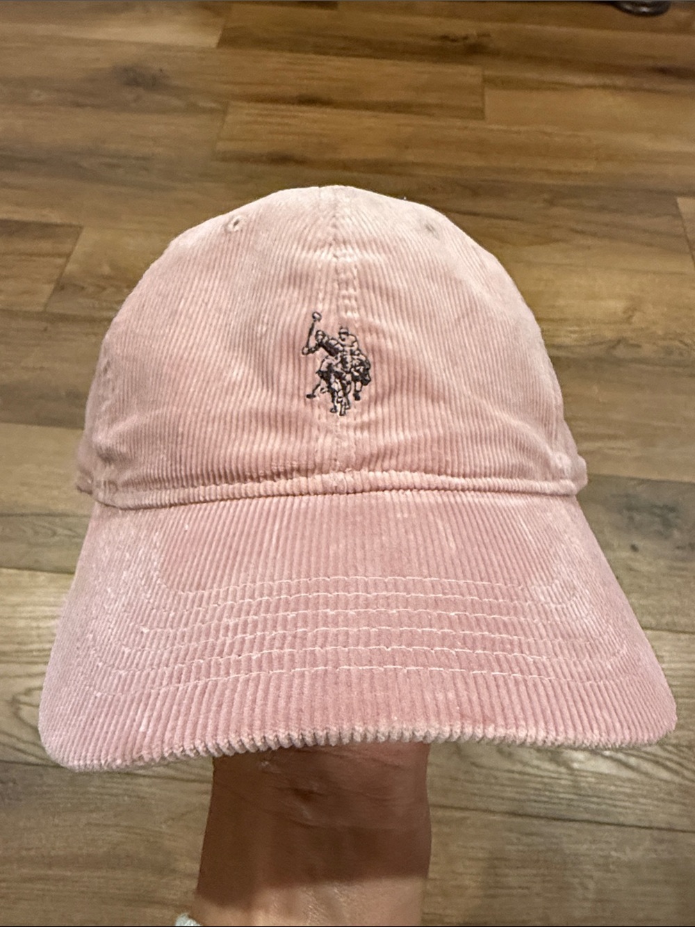 Polo by Ralph Lauren Light Pink Corduroy Baseball Hat with Polo Player Logo